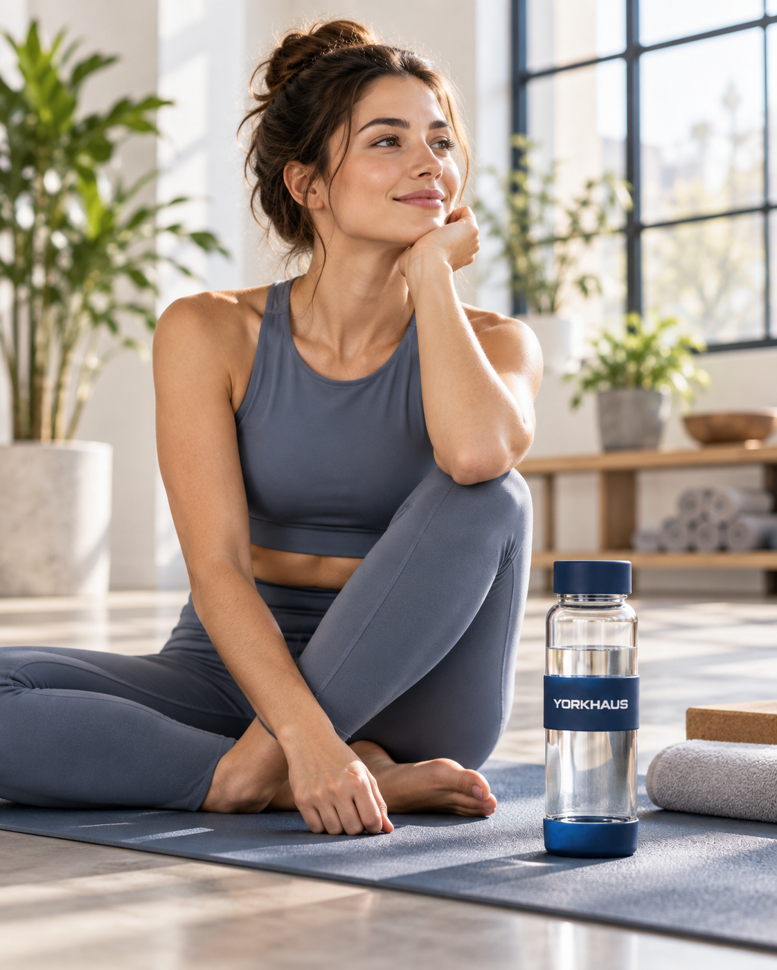 Yoga mat with 1 ltr bottle combo