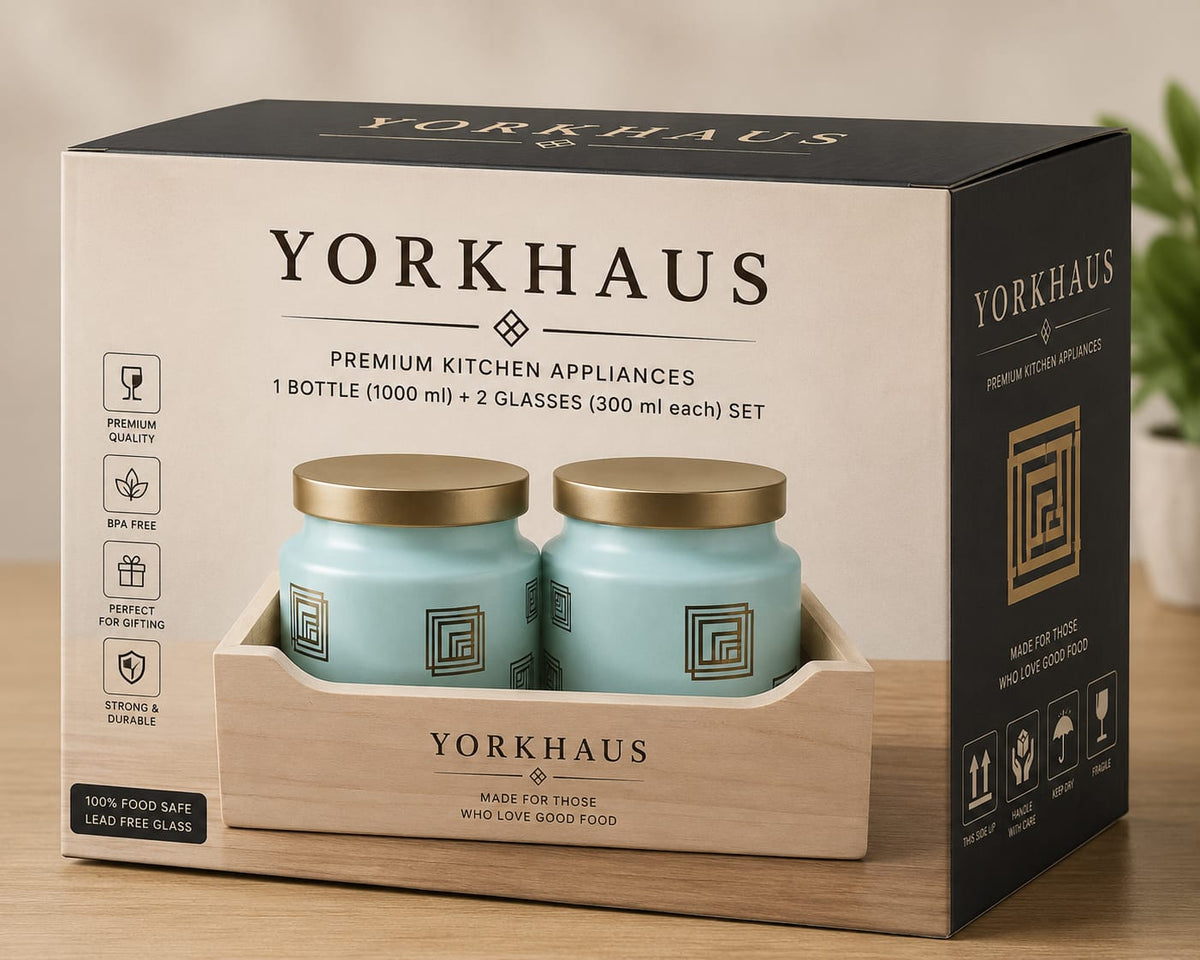 Yorkhaus set of 2 Jars sets with wooden tray